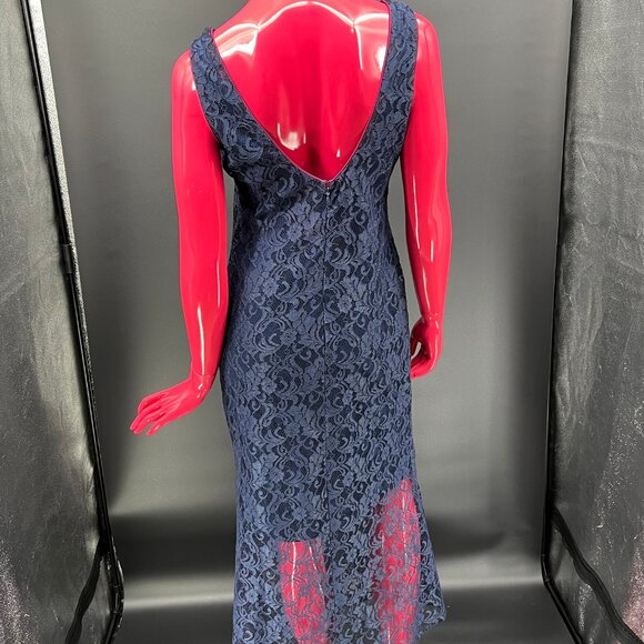 Betsy & Adam Blue Lace Gown - Picture 4 of 6